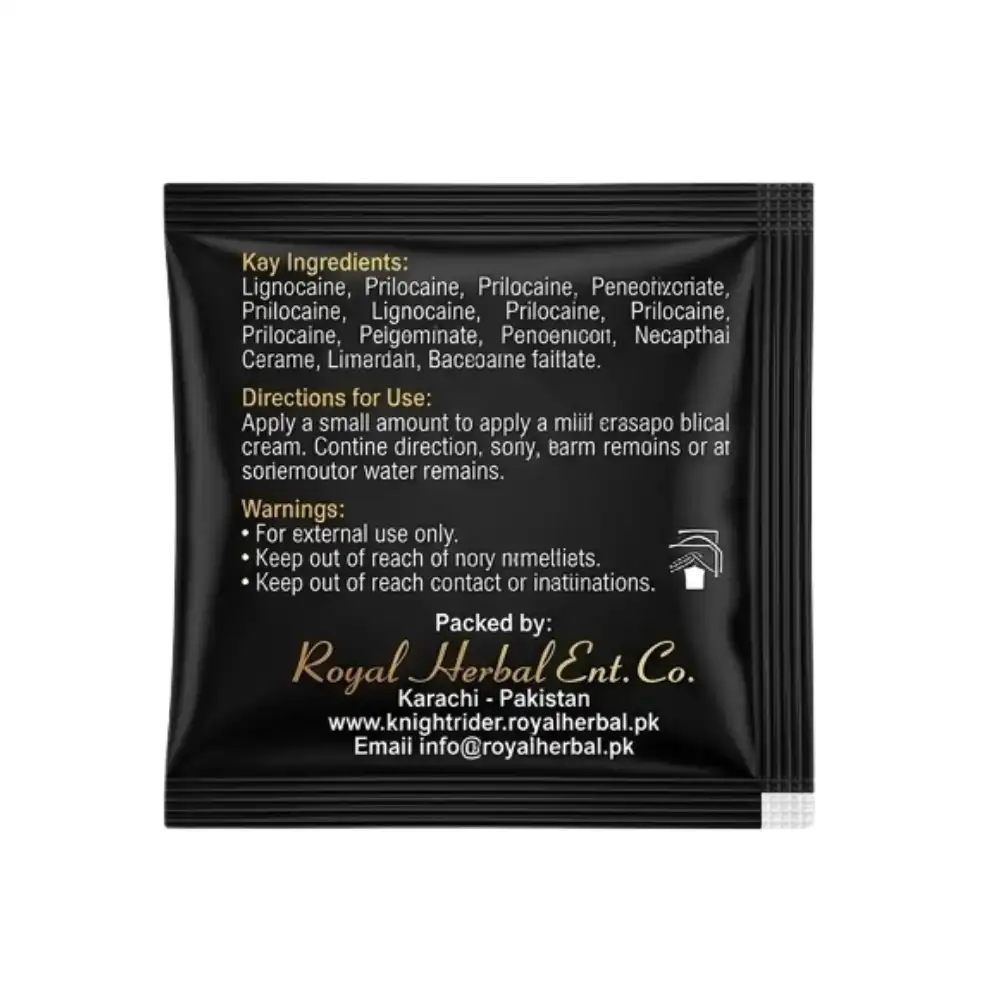 Knight Rider packet displaying the detailed ingredients list
