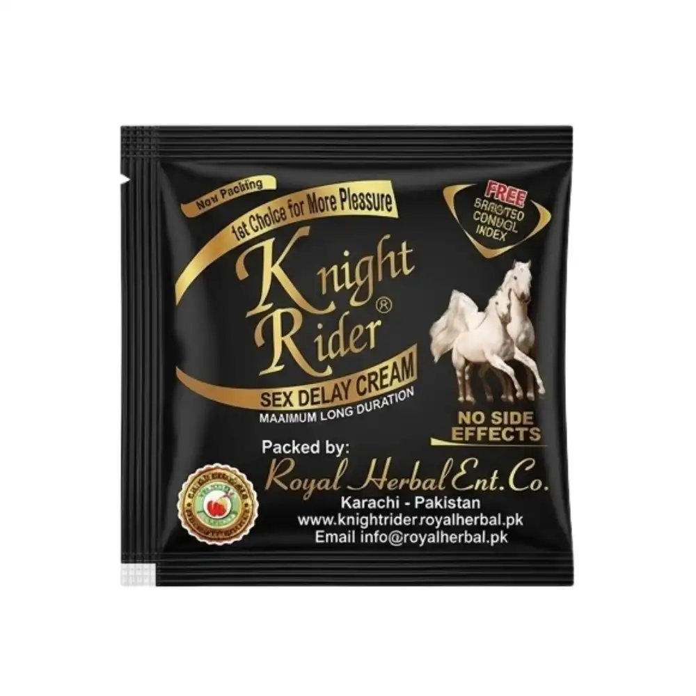front shot of an enhanced black Knight Rider Sex Delay Cream