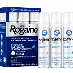 Rogaine Minoxidil 5% foam hair regrowth treatment